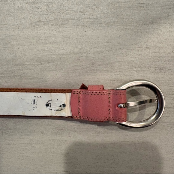 Fossil Genuine Leather Rose Pink Belt Flower Bow Buckle Embellished L Western - Picture 8 of 8